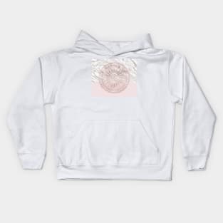 Rose gold mandala - blush pink & marble Kids Hoodie